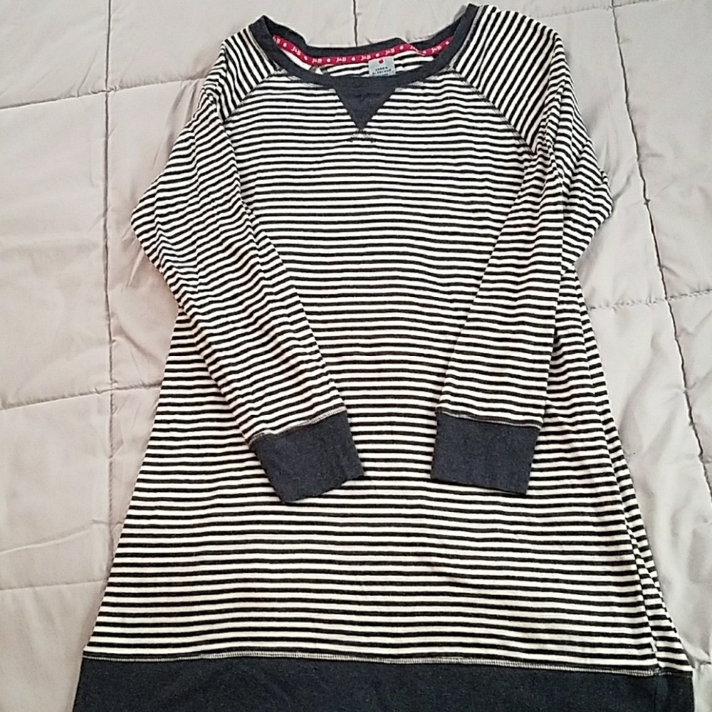 Long striped tunic sweater